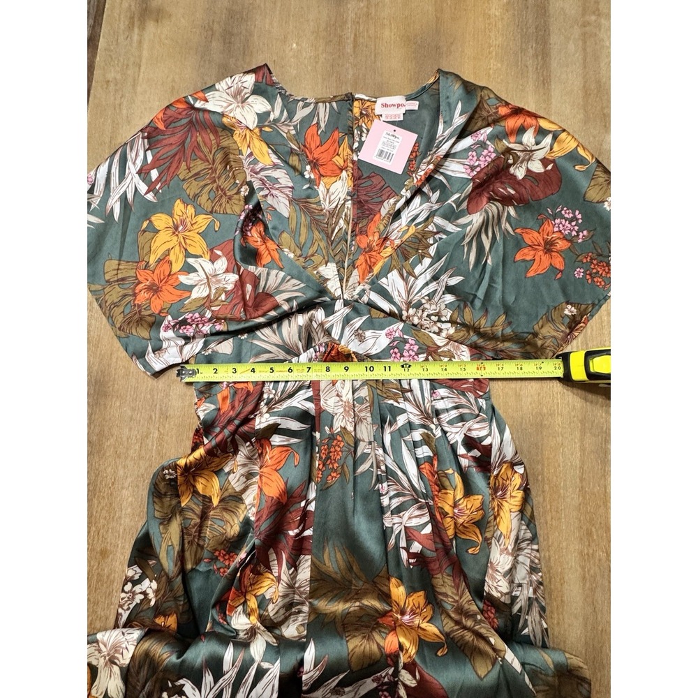Showpo Vacay Ready Maxi Dress Size 14 Floral Plunge Neckline Thigh High Slit - Picture 6 of 15